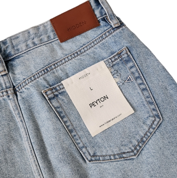 HIDDEN L.A New Jeans The Peyton Denim Asymmetrical Wrap Wrap Mini-Skirt Size L - Picture 9 of 16